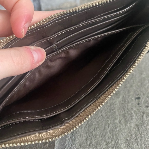 Coach Brown Vintage Signature Monogram Wristlet - Picture 8 of 12